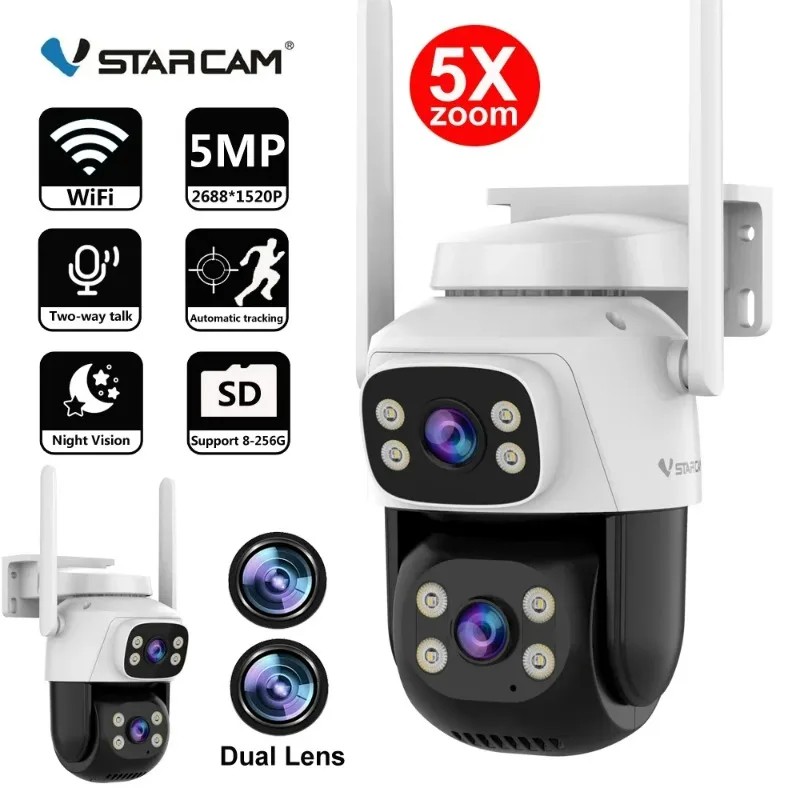 Vstarcam 5MP 5X Digital Zoom Dual Lens Dual Screen..