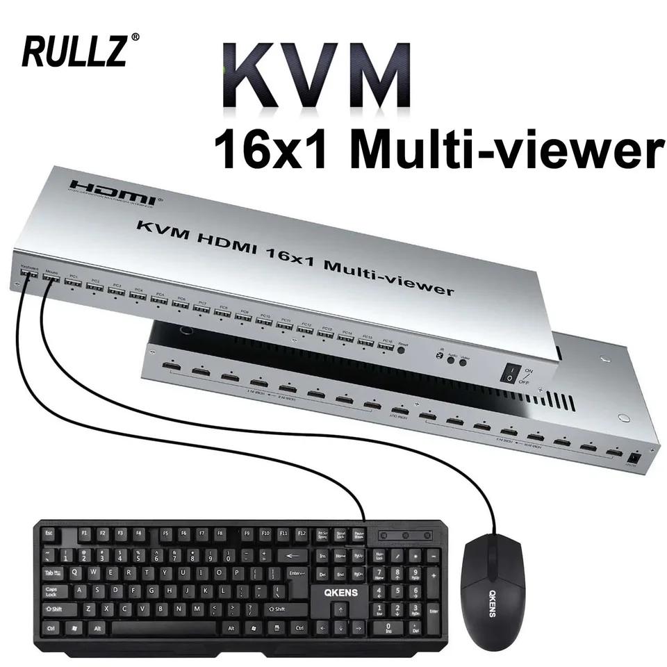 1080P @ 60hz USB KVM 16x1 HDMI Ƽ , 콺 Ű..